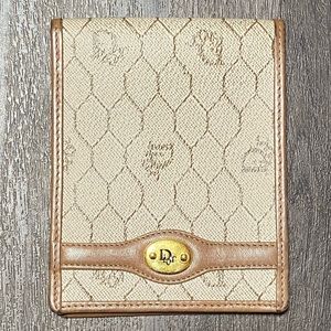 Dior Honeycomb Cream Beige Flip Wallet